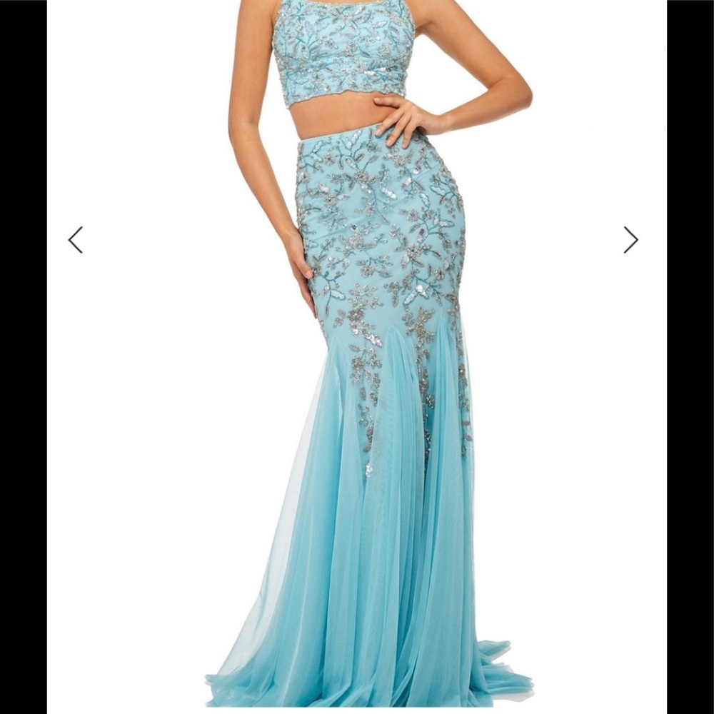 Sherri Hill Two Piece Chiffon Trumpet Dress